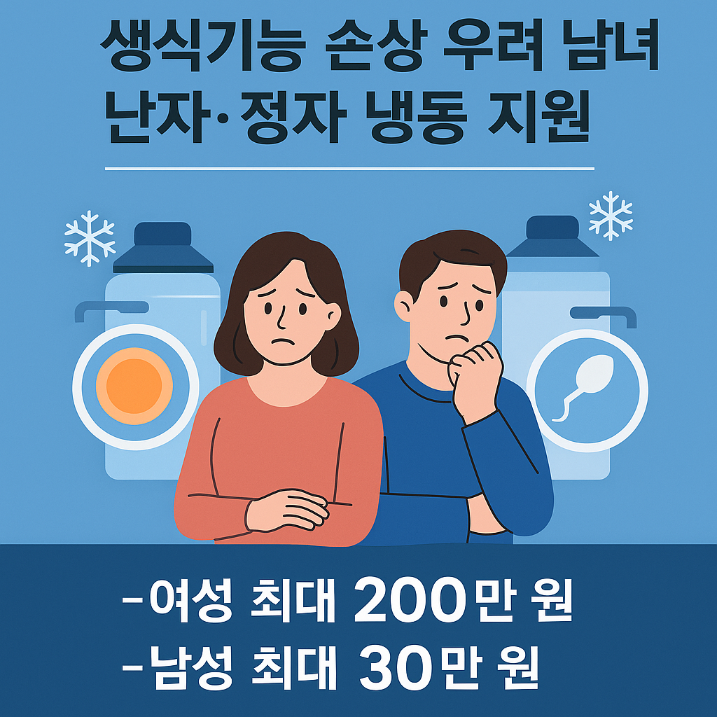 생식기능 손상 우려 남녀 대상, 난자·정자 냉동비용 지원 최대 200만원 혜택